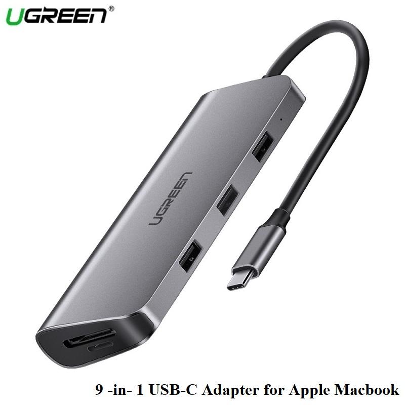 Cáp usb-c to hdmi+vga+usb 3.0+lan 1gbps+card reader ugreen 40873