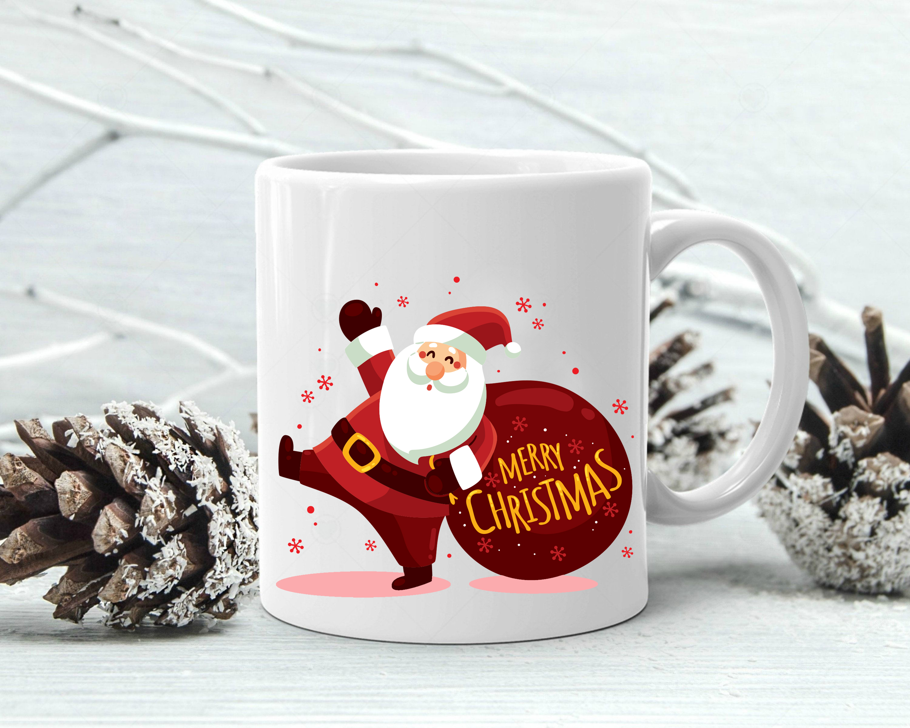 Ly sứ ông già noel, ly giáng sinh - in hình, logo theo yêu cầu - quà tặng - quà lưu niệm 01