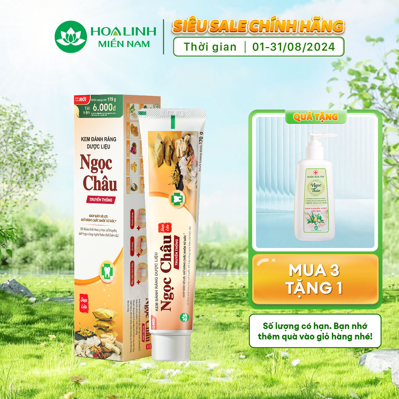 Kem đánh răng dược liệu Ngọc Châu truyền thống 170g