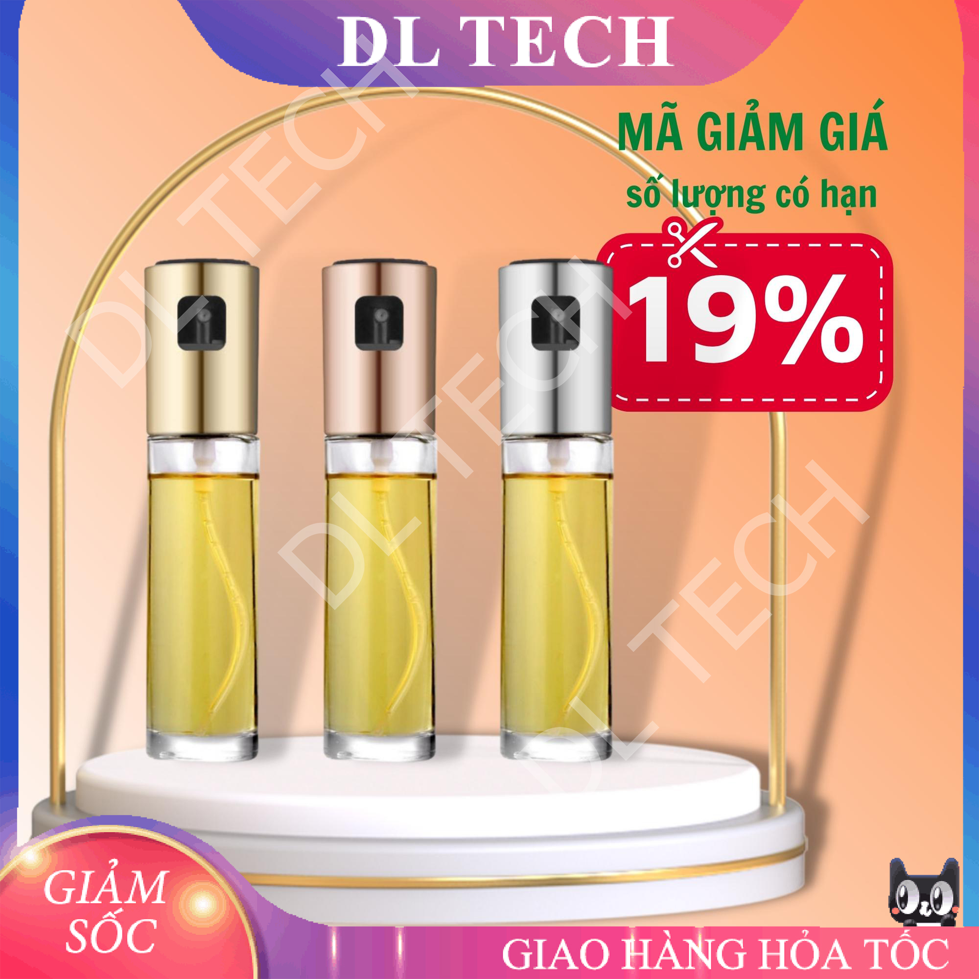 Bình Xịt Dầu Ăn, dấm, gia vị dạng lỏng Thuỷ Tinh 100ml BX1 DL TECH