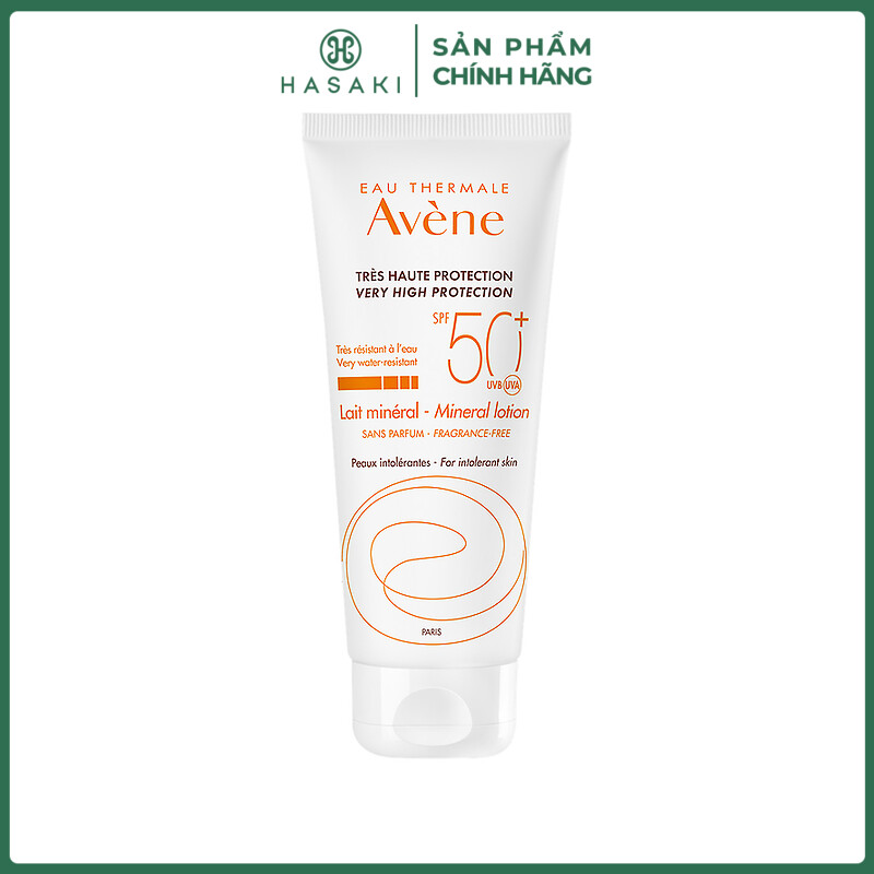 Lotion chống nắng avène cho da quá nhạy cảm very high protection mineral lotion spf50+ 100ml