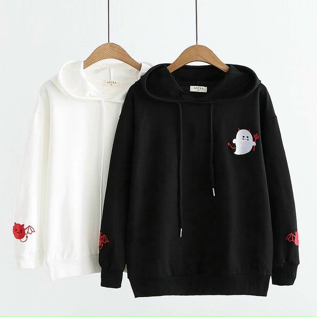 ÁO KHOÁC NỈ, ÁO KHOÁC HOODIE NAM NỮ IN HÌNH MA CUTE SIÊU ĐÁNG YÊU