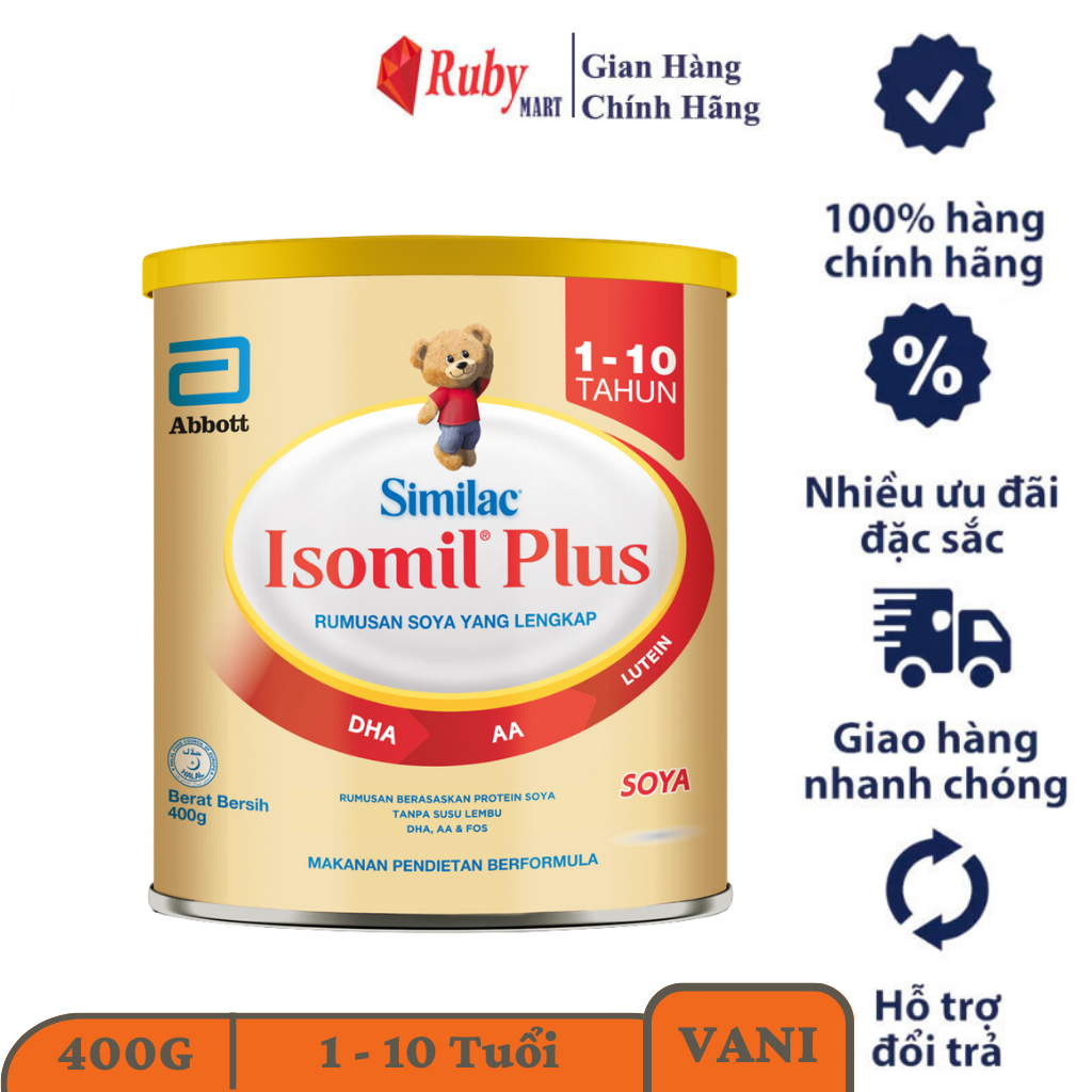 Sữa bột Similac Isomil Plus 400g Sữa chống dị ứng và tiêu chảy
