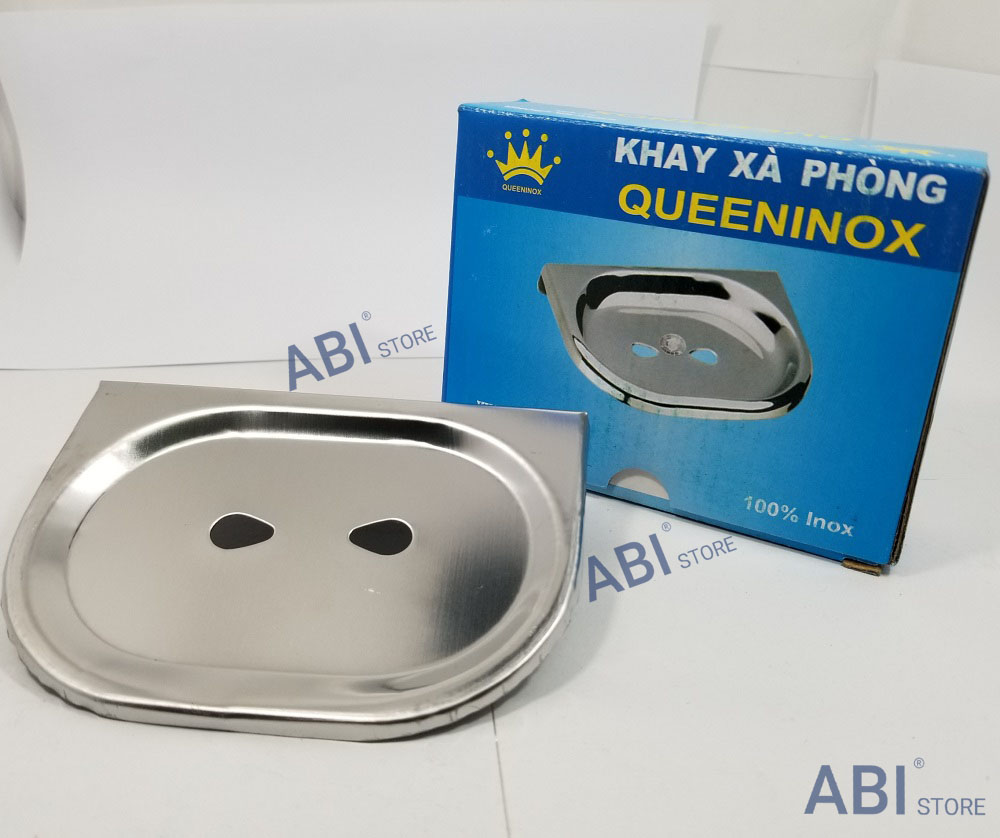 Kệ xà bông cục Đ&M inox 304 kệ để xà bông Queeninox kệ inox đựng xà phòng nhà tắm gắn tường khay xà phòng xà bông