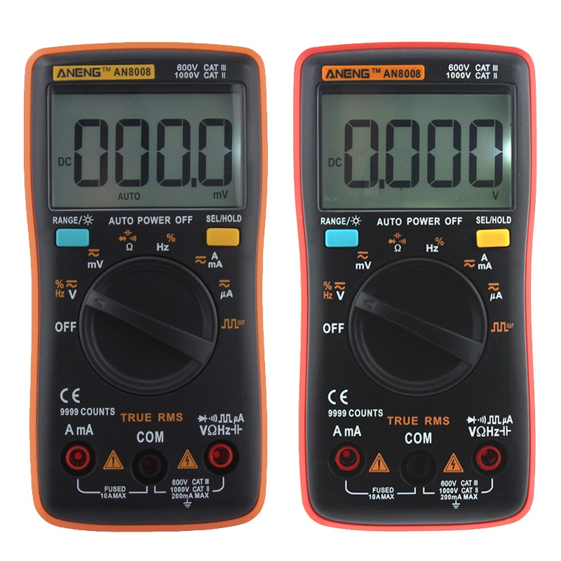 Aneng an8008 đồng hồ vạn năng kỹ thuật số true-rms 9999 đếm đèn nền sóng vuông ac ampe kế điện áp dc