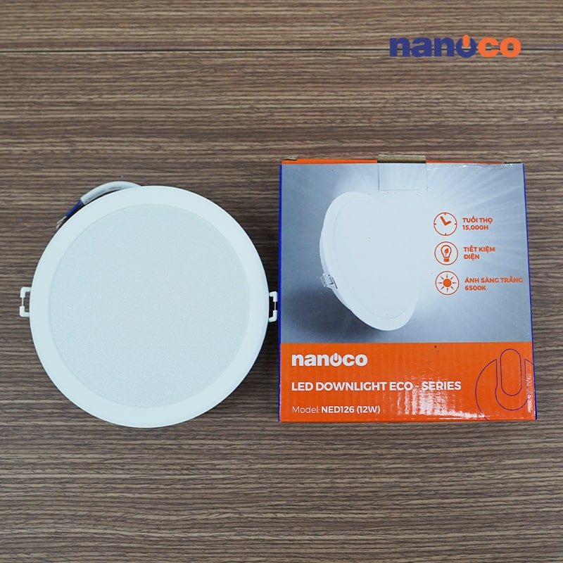 Đèn âm trần đổi màu 7w 9w, 12w eco series nanoco, tích hợp tăng phô bên trong đèn