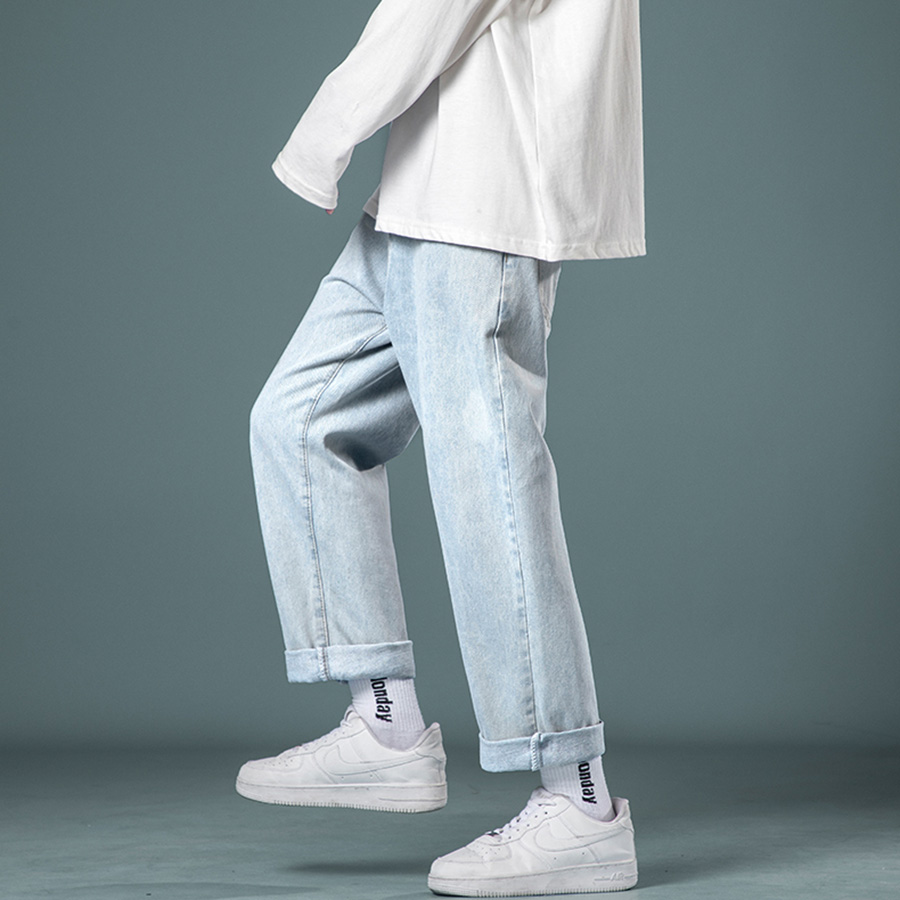 Quần Jean Baggy trơn Unisex nam nữ 2023