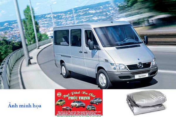 Bạt phủ xe ô tô 16 chỗ cao cấp mercedes printer