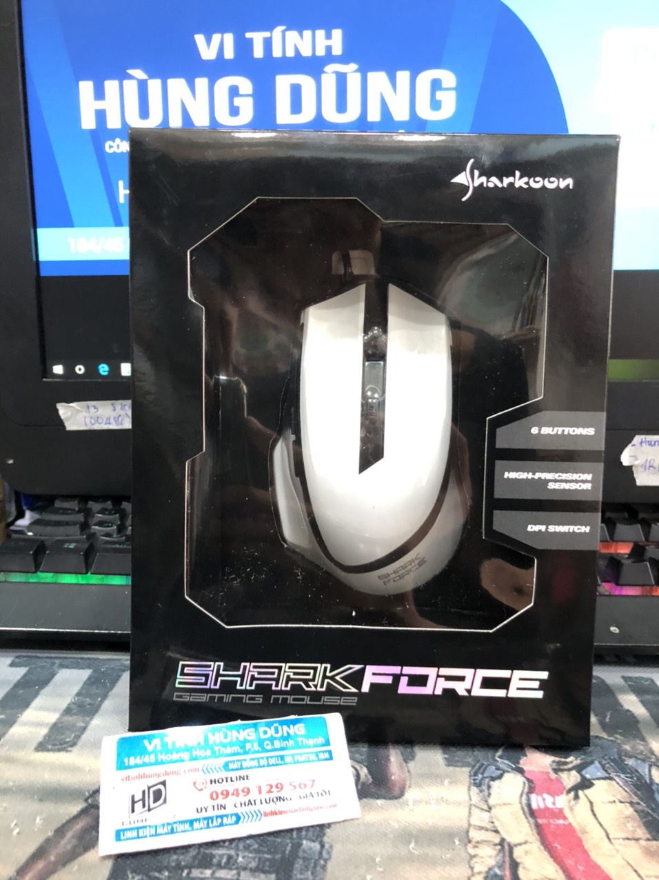 New Chuột Sharkoon Shark Force White Gaming Optipcal Mouse có dây BH 01 Tháng