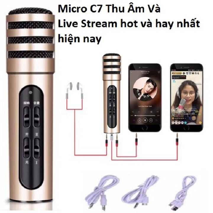 Micro Thu Âm Karaoke Live Stream Bản Nâng Cấp - Micro Livestream C7 Thu Âm