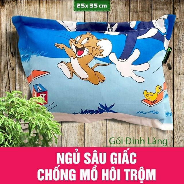 Gối Lá Đinh Lăng Cho Bé, Chống mồ hôi trộm cho bé ngủ ngon giấc.