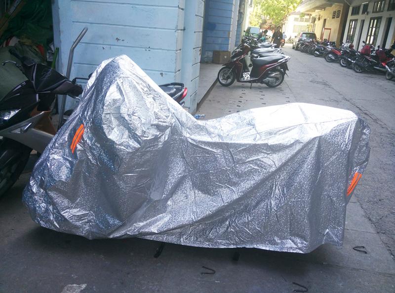 Bạt phủ xe ga SH 150, NVX, Medley - Bạc phản quang