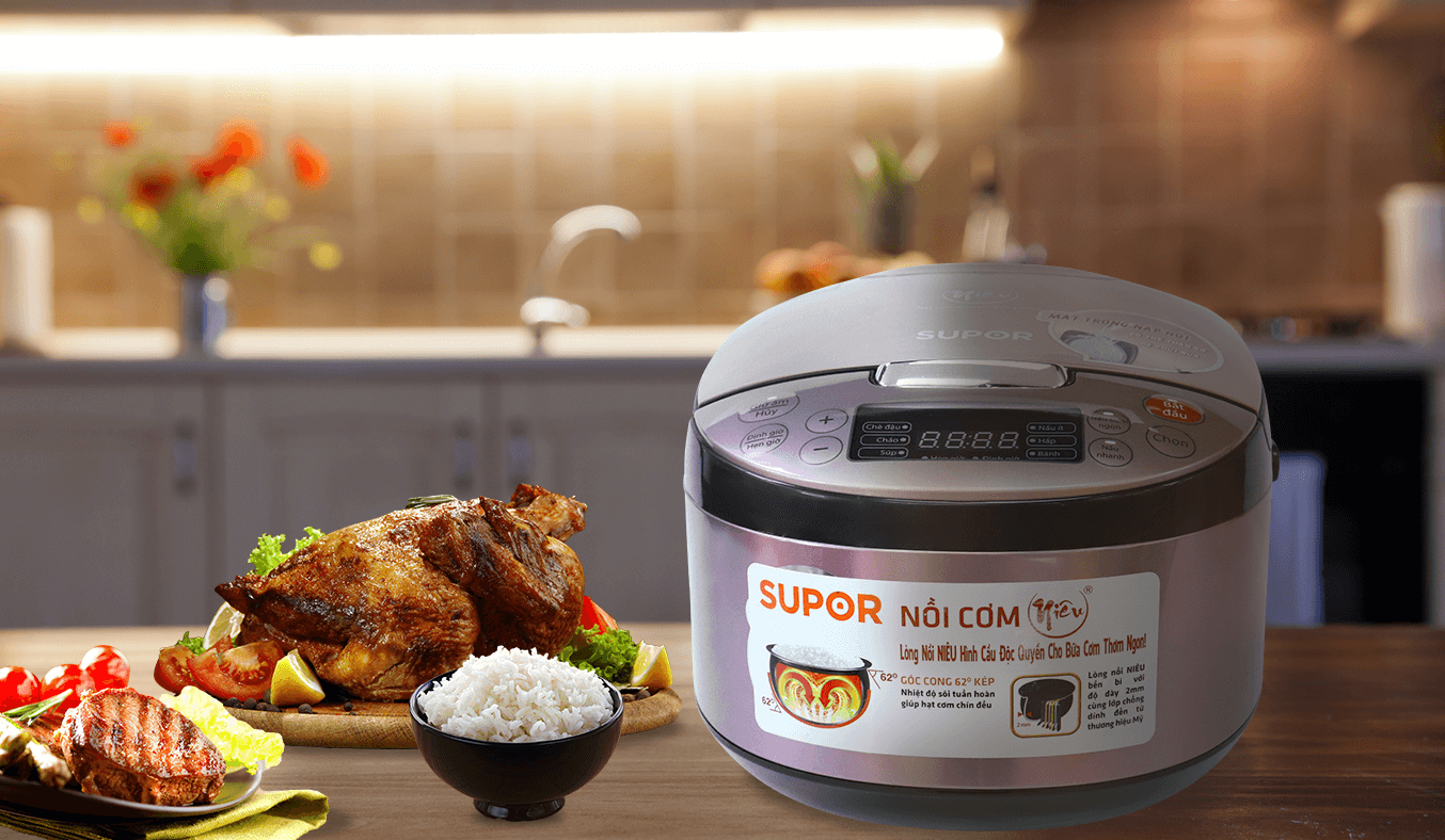 Nồi cơm điện tử cao cấp supor cfxb40fc33vn-75 lòng nồi niêu 1.5l