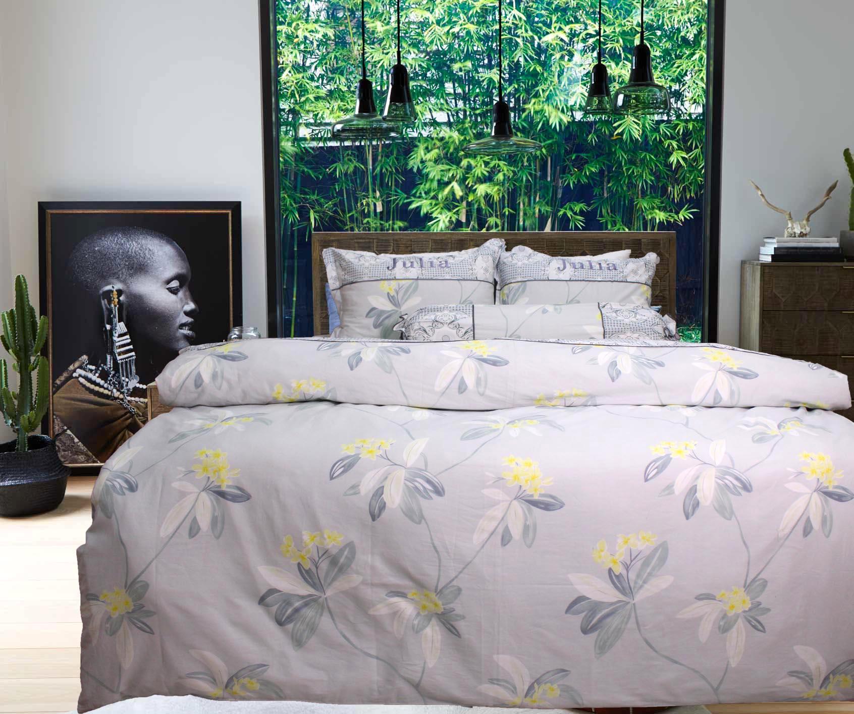 Bộ chăn ga gối drap giường 100% cotton sợi bông Hàn Quốc Julia 231, chất liệu 100% cotton sợi bông tự nhiên, không pha nilon, tạp chất, mềm mại, mịn màng tuyệt đối