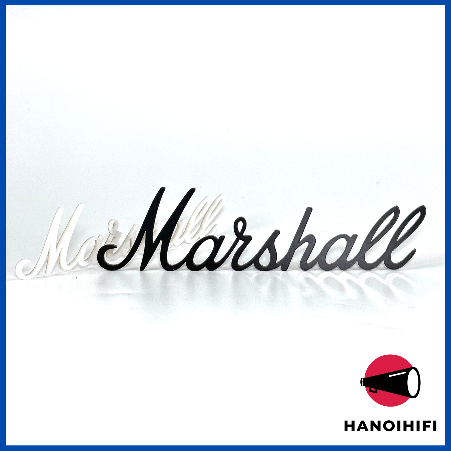 Logo marshall, logo loa marshall chữ Mica đen cắt bằng lazer siêu chuẩn, siêu đẹp