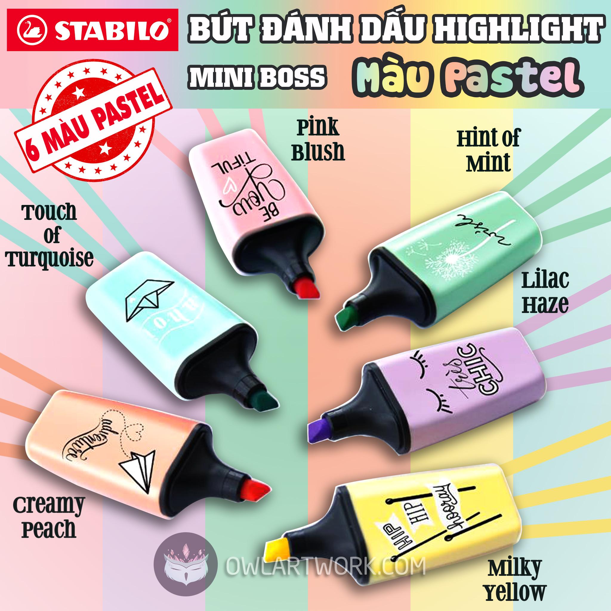 [HCM]Bút Dạ Đánh Dấu Stabilo Mini Boss Highlighter - 6 màu Pastel (Made In Germany)
