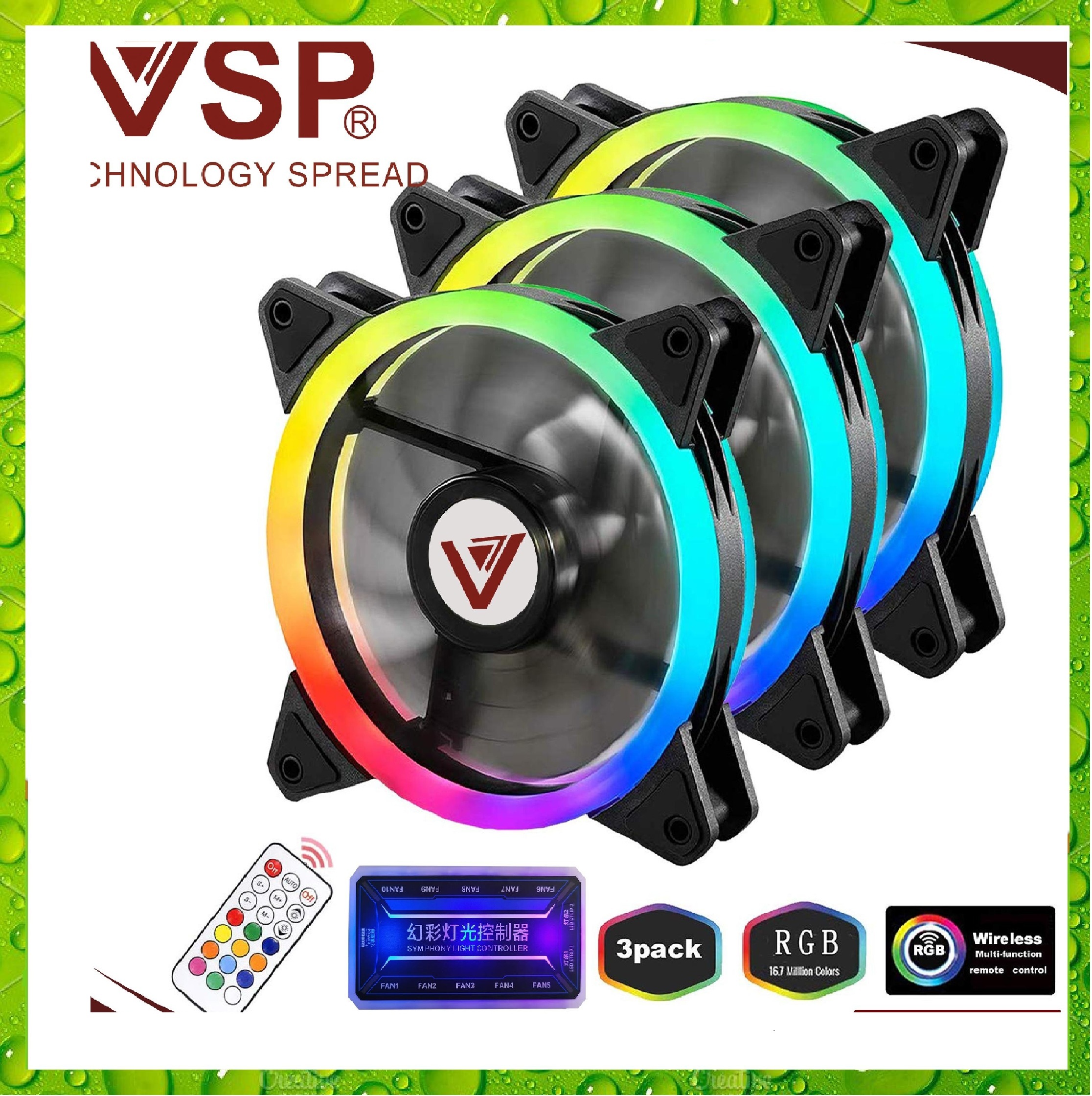 Bộ kit 3 fan v206 led rgb