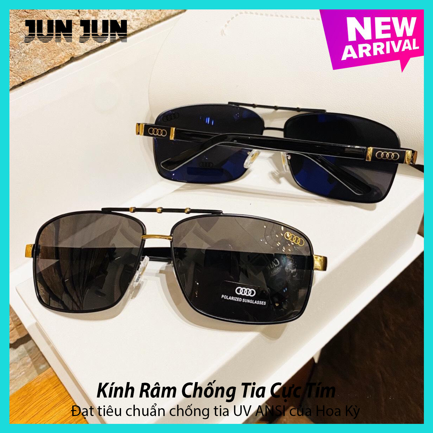 [DEAL HOT] Mắt Kính Thời Trang Nam Cao Cấp Kiểu Dáng Gọn Nhẹ Tròng Kính Chống Tia UV AUDI550