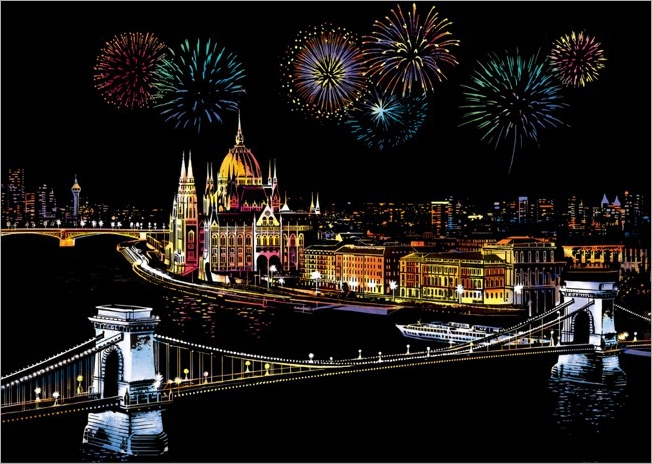 Bộ tranh cạo Hàn Quốc A3 chủ đề Color Night