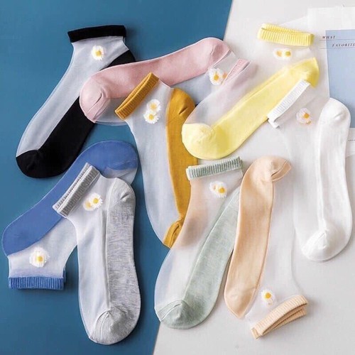 [HCM]COMBO 10 ĐÔI Tất Nữ Vớ Ren Nữ Cổ Ngắn Hoa Cúc Dễ Thương