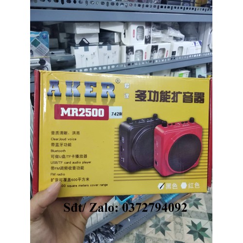 Trợ giảng aker mr2500 míc không dây có kết nối bluetooth bh 6 tháng đổi mới