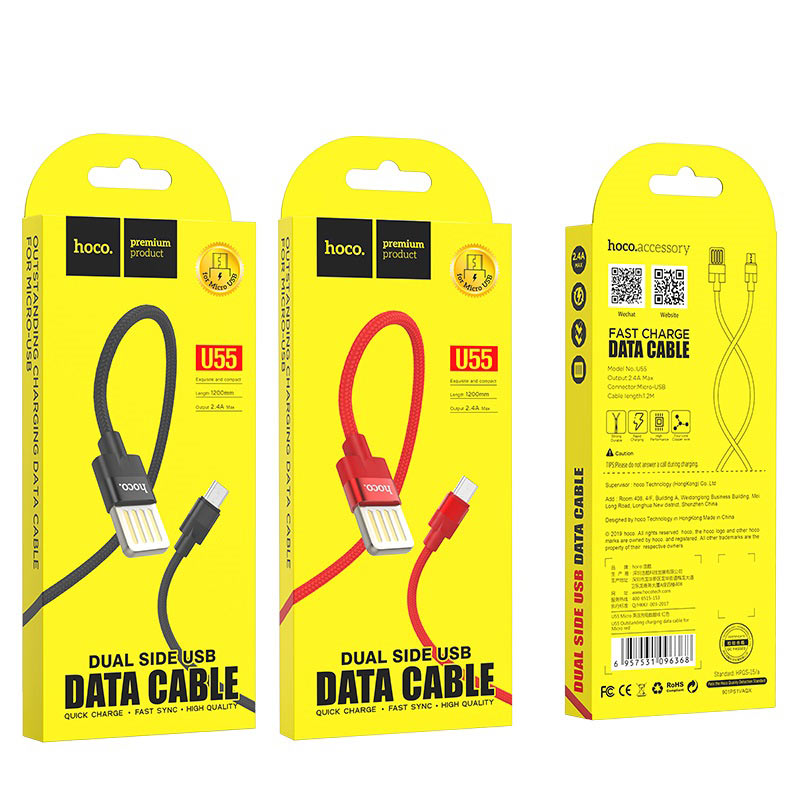 Cáp sạc lightning / type c hoco u55 - dây dù sạc nhanh