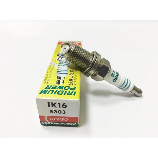 Bugi Denso Iridium IK16 Tiết Kiệm Nhiên Liệu Tăng Cường Độ Đánh Lửa Độ Bền - Giác 16 Chân Ngắn Ren 14 (Bugi Bạch Kim)