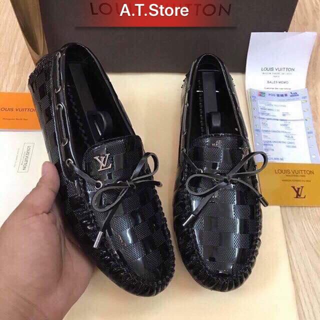 Giầy lười da chuông vằn nam
