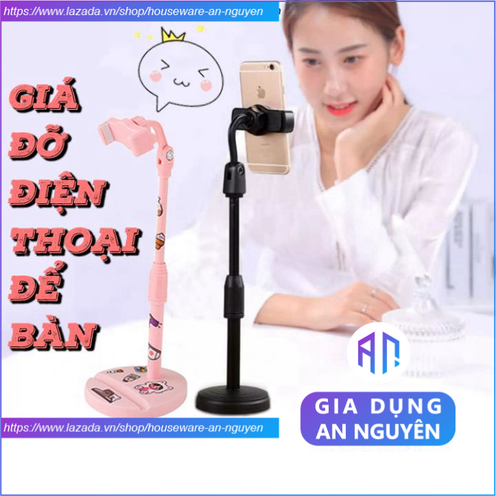 Giá đỡ điện thoại, chân để kẹp điện thoại để bàn đa năng quay video xem phim livestream xoay 360 độ