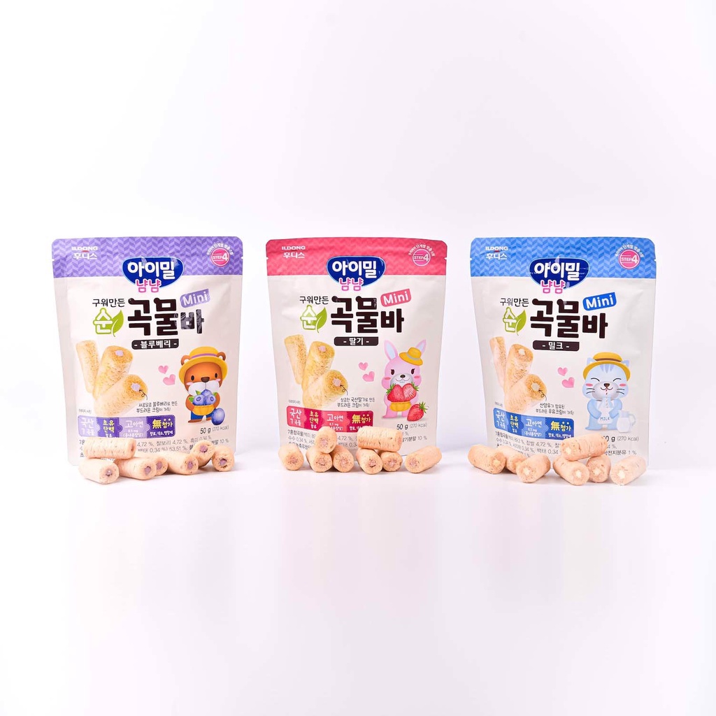 Bánh cuộn mini vị việt quất ILdong Hàn Quốc gói 50g cho bé. Date 11/2022 - Sweet Baby House