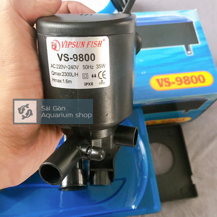 Trọn Bộ Máy Bơm Lọc Nước Hồ Cá Cảnh 35W vs-9800, Cho Hồ 1m-1m4, Đầy Đủ Như Hình Về Xài Ngay