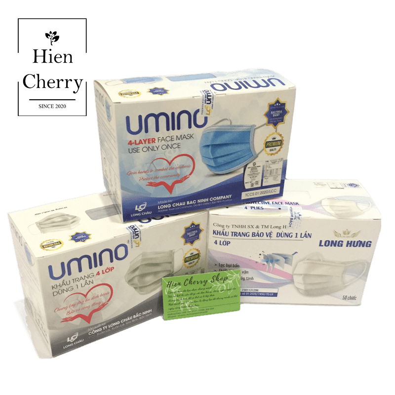 [Chính hãng] HỘP KHẨU TRANG Y TẾ 4 LỚP - HỘP 50 CHIẾC  - Chống giọt bắn - Ngăn ngừa khói bụi