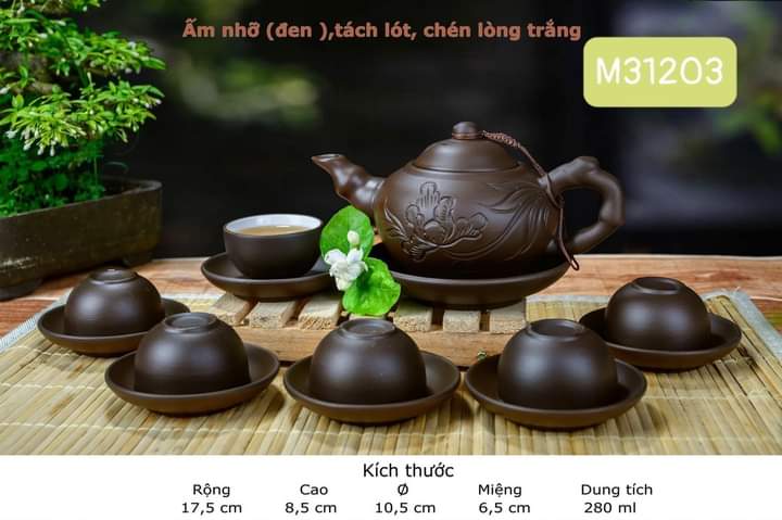 Bộ ấm chén tử sa nhỡ đen