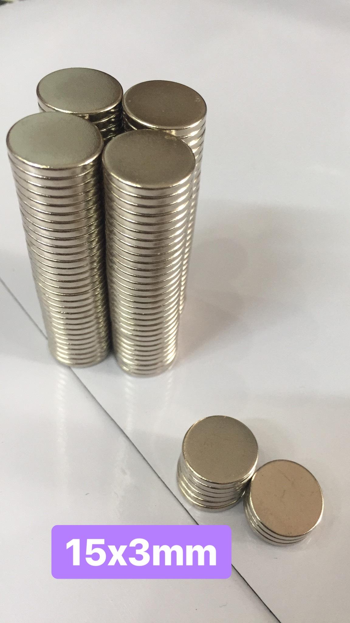 Combo 10 viên Nam châm đất hiếm 15x3mm