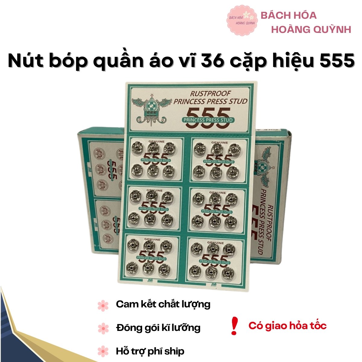 Nút bóp quần áo vĩ 36 nút hiệu 555.