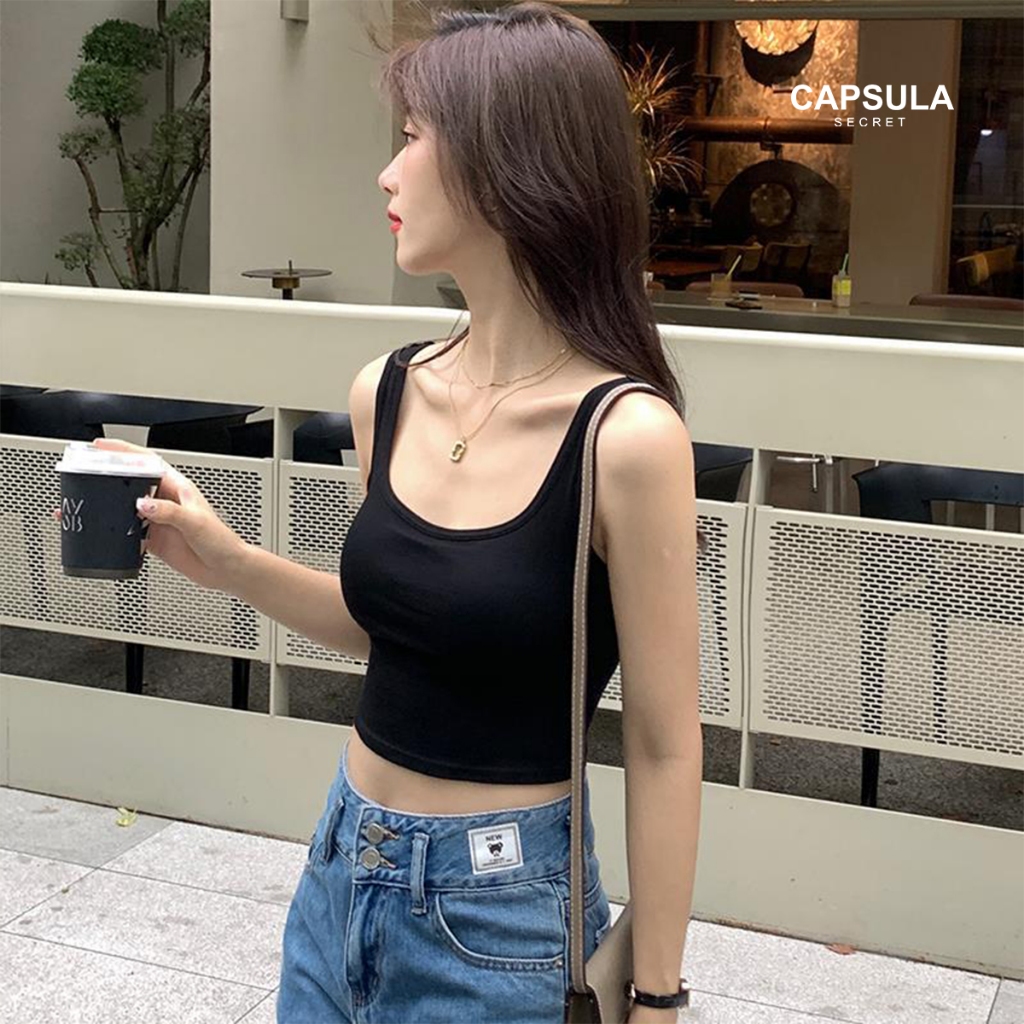 Áo ba lỗ nữ/áo ba lỗ ngược/ áo croptop in chữ  thun COTTON mềm mịn - co giản thoáng mát 38kg-52kg
