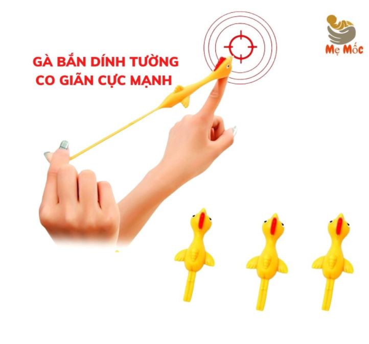 Bộ Đồ Chơi Gà Bắn Cao Su Silicon - Combo 4 Gà Bắn Dính Tường Chất Liệu An Toàn Cho Bé Vui Chơi Thích Thú -Bống kids