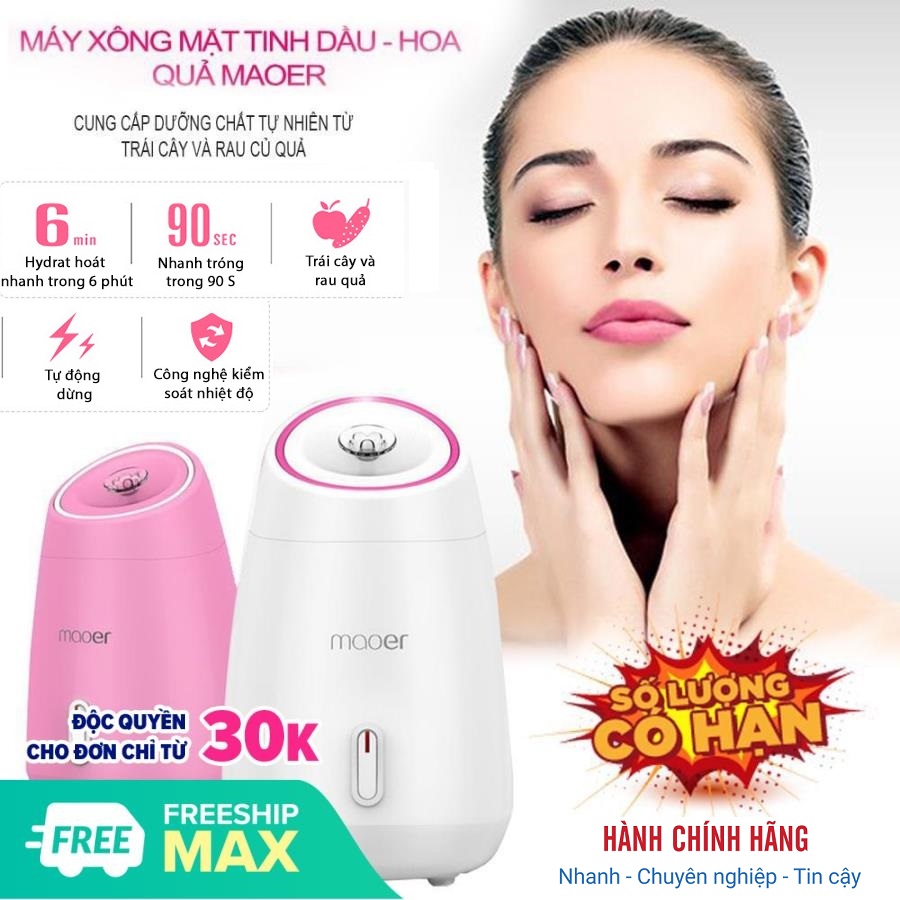 Máy Xông Hơi Mặt Của Nhật, Máy Xông Hơi Mặt Hoa Quả Tươi Tự Động 2in1 Maoer Thiết Kế Cao Cấp, Kiểu Dáng Sang Trọng, Nhỏ Gọn Phù Hợp Cho Phái Đẹp Sử Dụng, Bảo Hành Uy Tín