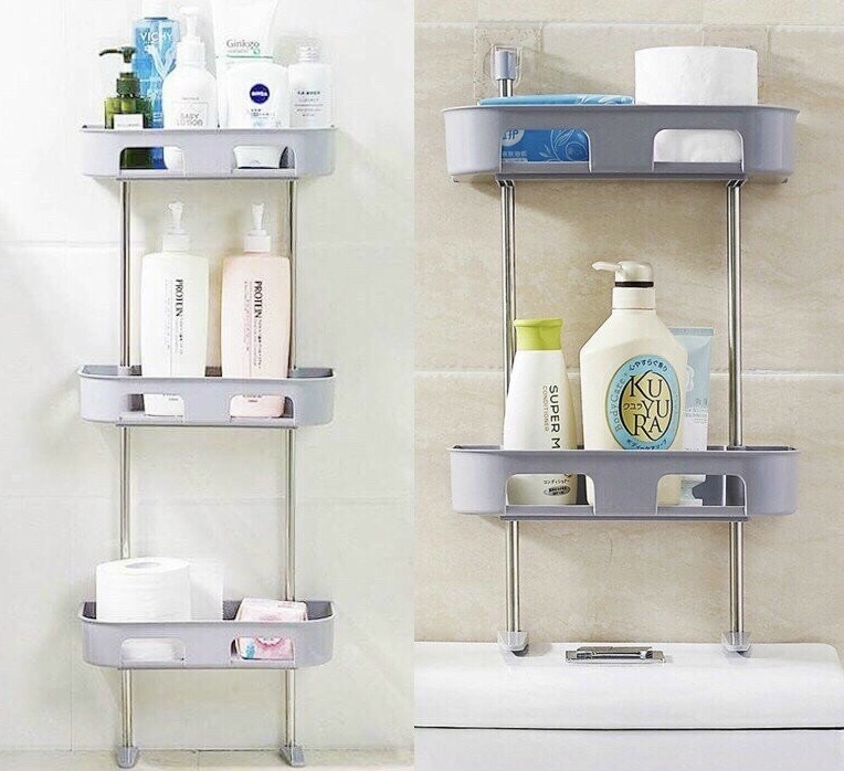 Kệ nhà tắm 2 tầng, 3 tầng, kệ 3 tầng để bồn cầu tiện lợi, kệ đựng đồ nhà vệ sinh