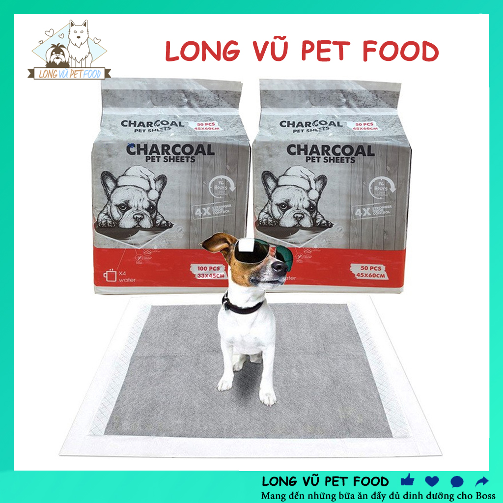 Tả lót cho chó mèo than hoạt tính Charcoal 2 size S/M, tã lót chuồng lót vệ sinh cho chó mèo - Long Vũ Pet Food