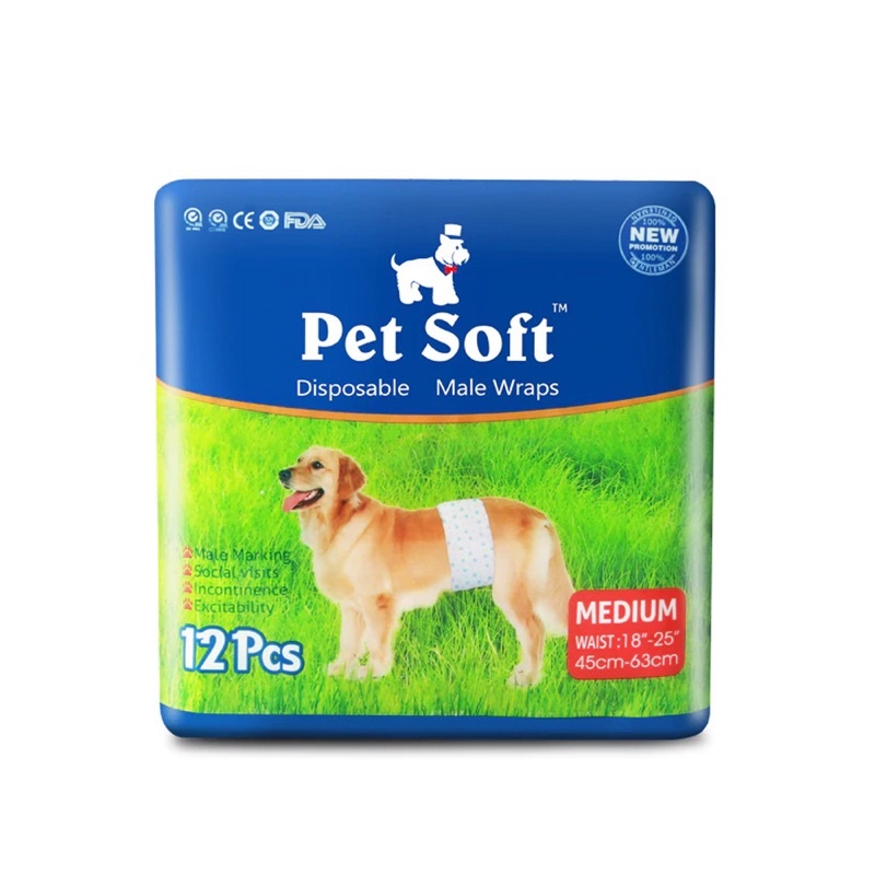 Tã Bỉm Pet Soft Dành Cho Chó Đực & Cái Gói Nguyên Siêu Thấm Hút, Kháng Khuẩn, Khô Ráo
