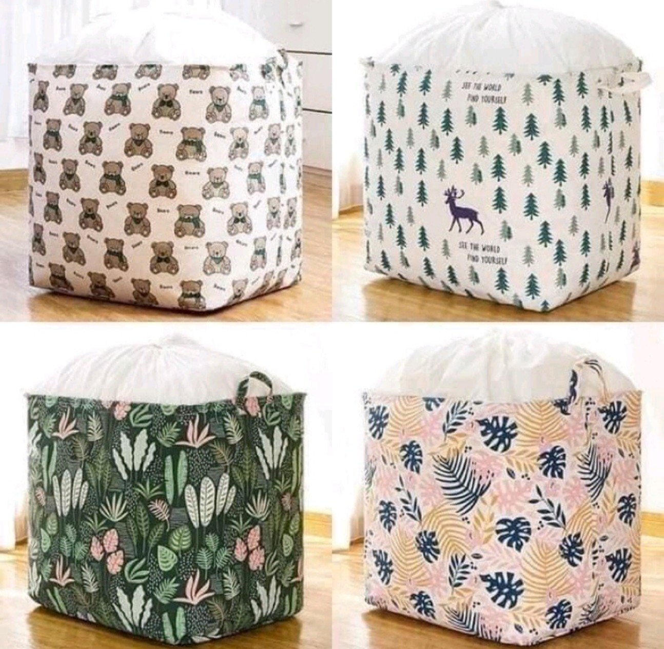 Túi đựng đồ đa năng, hộp đựng quần áo cỡ lớn 100 lít 50X50X40 cm kiểu dáng xinh xắn