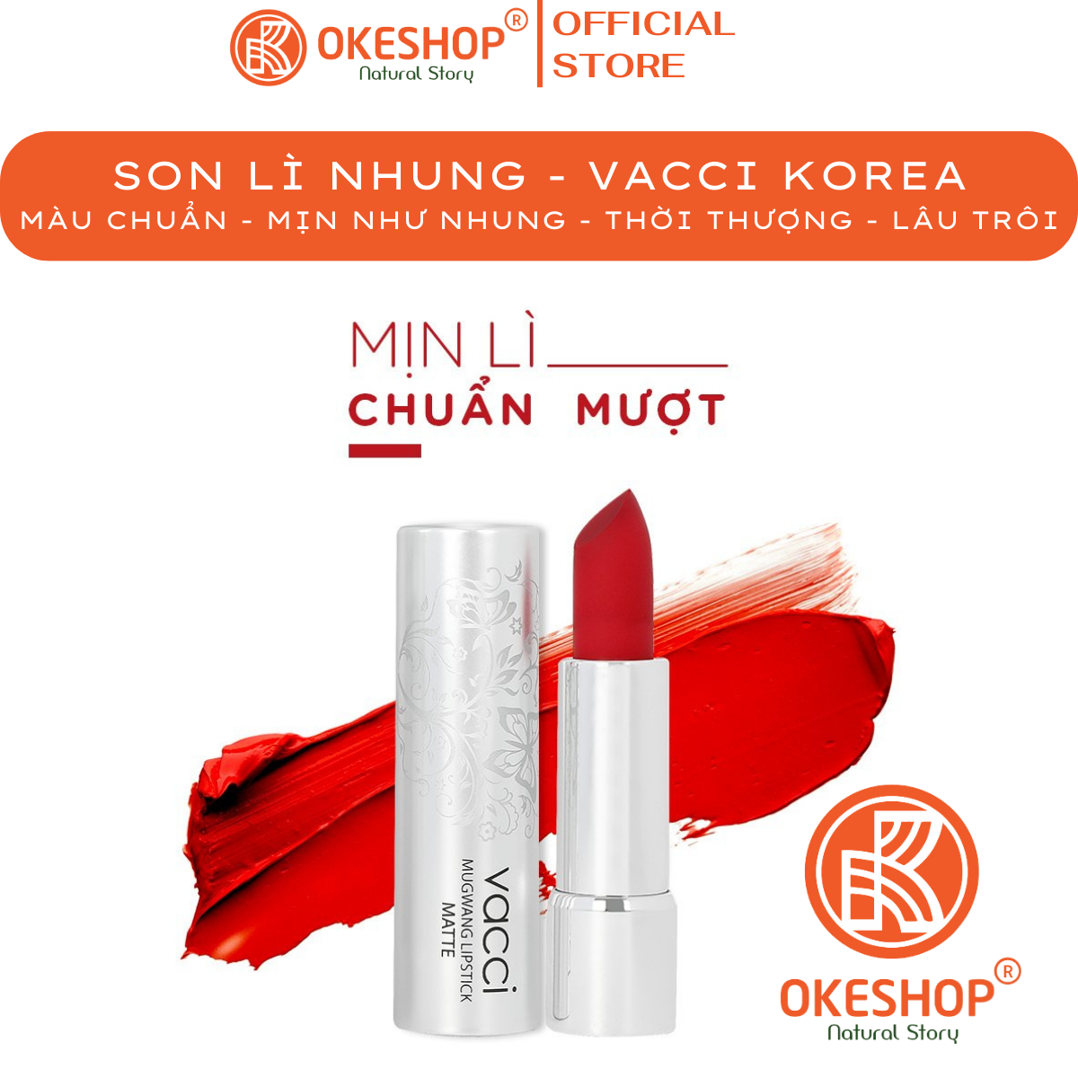 SON NHUNG LÌ VACCI CAO CẤP THẾ HỆ MỚI LÂU PHAI - MUGWANG MATTE LIPSTICK - Son Chuẩn Màu - Siêu Lì - Mịn Như Nhung