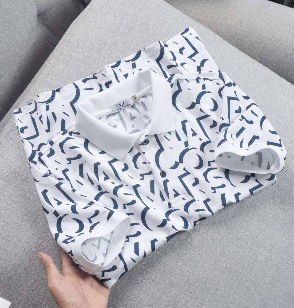 Áo thun polo nam cổ bẻ tay ngắn viền bo tay polo marc cos