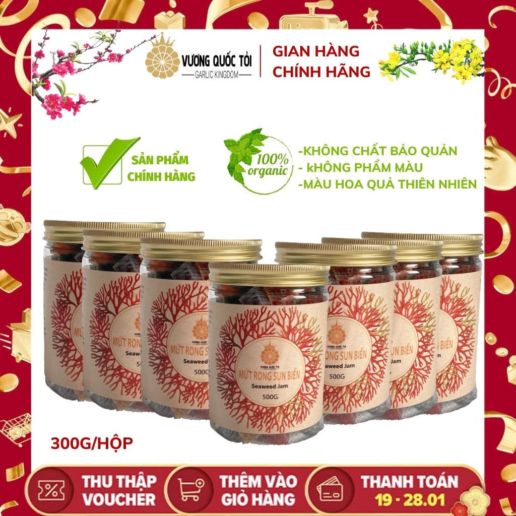 Set mứt rong sun tết sung túc - vương quốc tỏi - 7 x 300g , món quà sức khoẻ cho người thân yêu, quà tặng cho sếp, quà cho bố mẹ, qùa cho đối tác