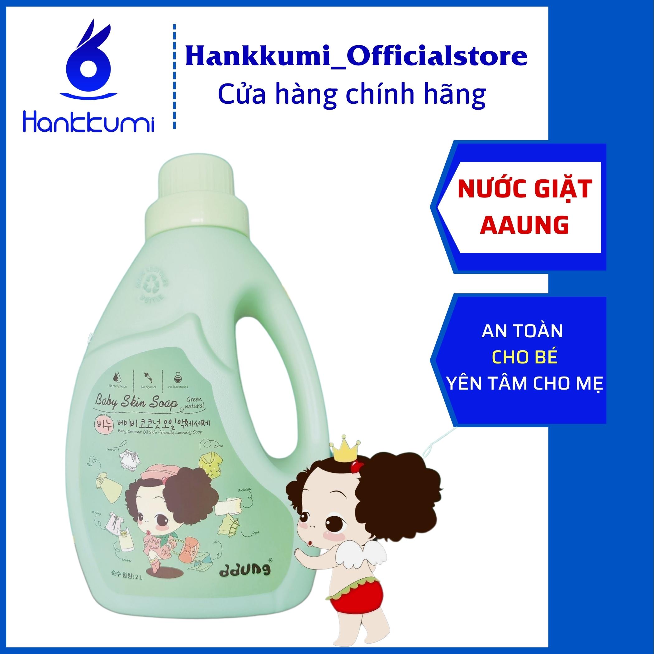 Nước Giặt Aaung Hàn Quốc Cao Cấp 2L Xà Phòng Chiết xuất tinh dầu dừa tự nhiên cho mẹ và bé