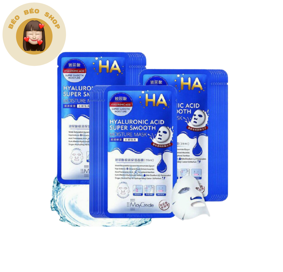 Mặt nạ dưỡng ẩm HA Hyaluronic Acid Super Smooth