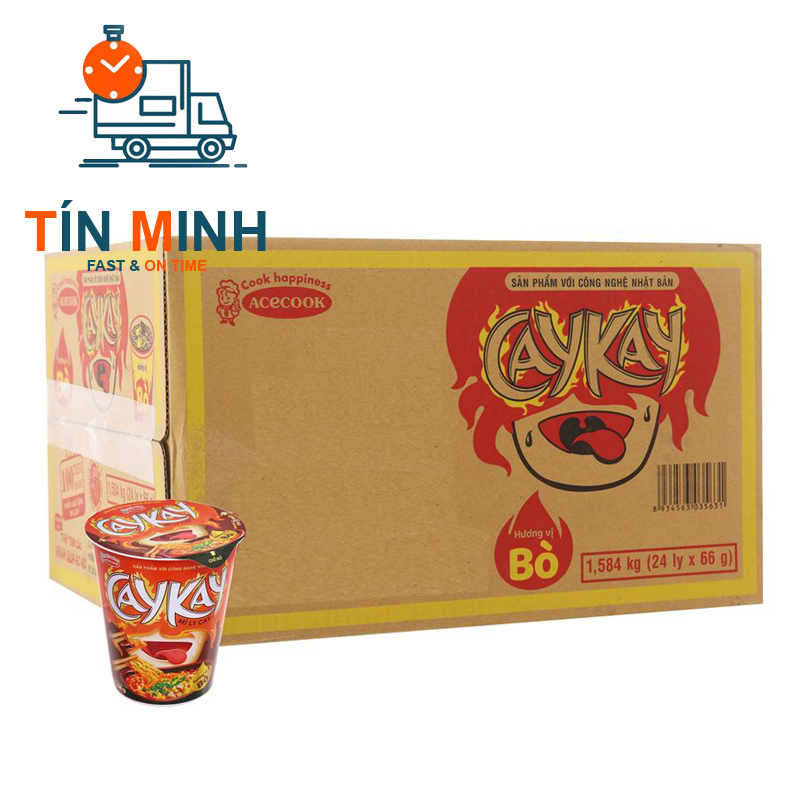 Mì ly caykay hương vị bò thùng 24 ly 66g - Cty TM
