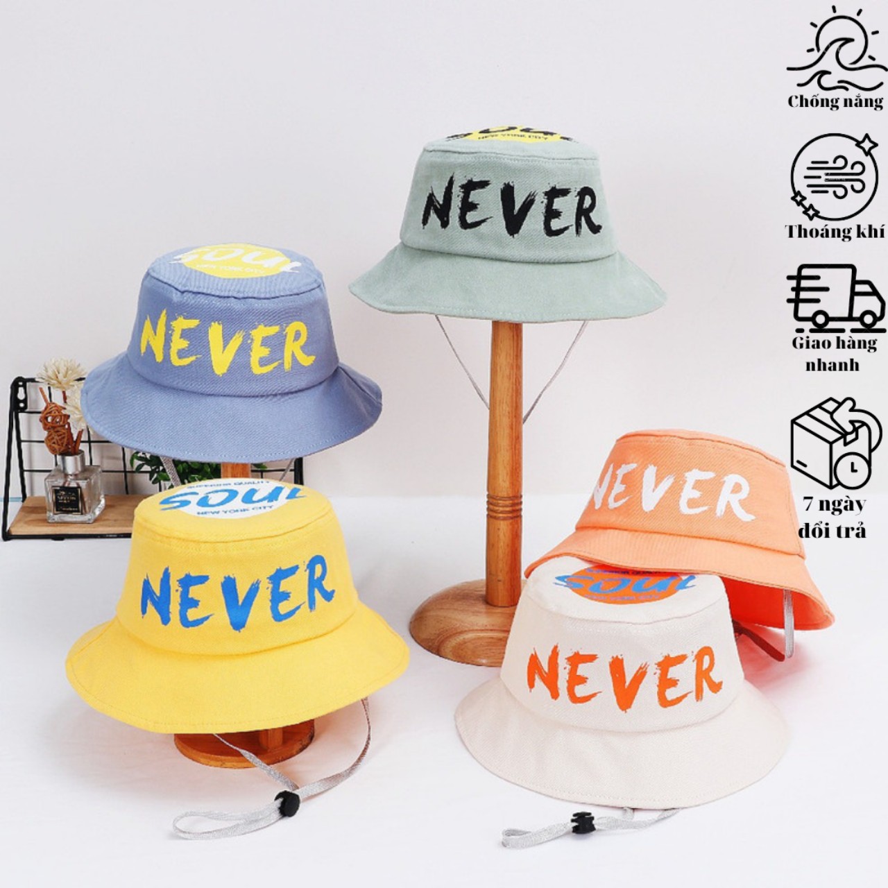 Mũ tai bèo bucket thời trang chống nắng cho bé trai bé gái 4-8 tuổi
