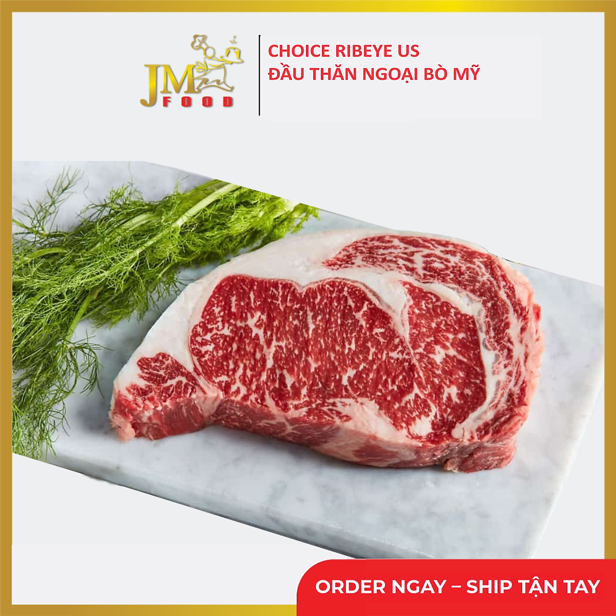 [Chỉ giao HCM] Đầu thăn ngoại bò Mỹ ( Choice Ribeye ) cắt 2 cm - 1 KG